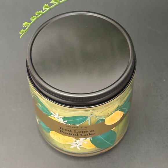 BBW Iced Lemon Pound Cake Bath & Body Works Mason Jar Single Wick Candle - Picture 4 of 10